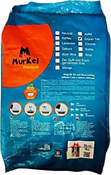 Наполнитель Murkel Зеленый чай бентонитовый комкующийся 20 л
