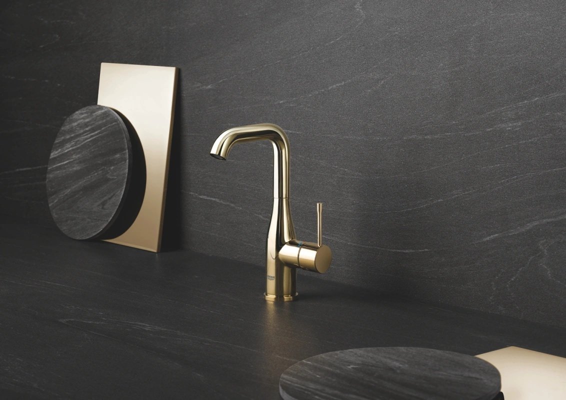 Смеситель однорычажный для раковины Grohe Essence, размер L, рычажный донный клапан, цвет Холодный рассвет (24174GL1) купить,NaN