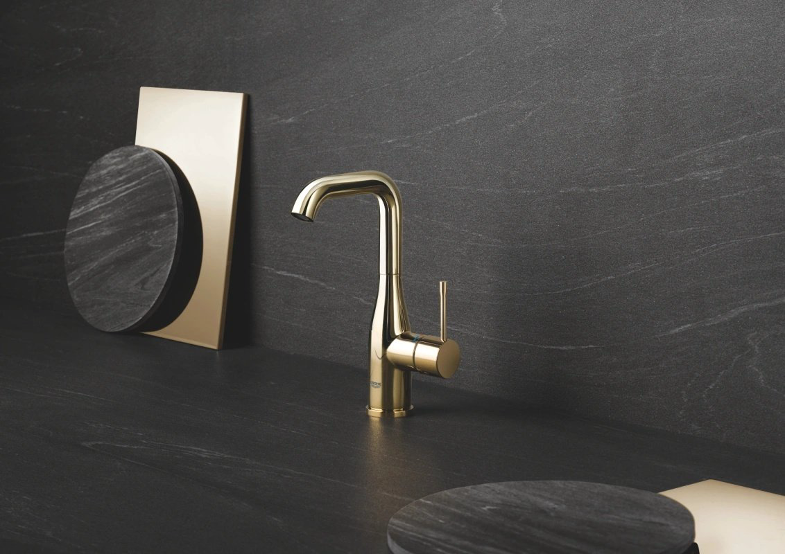 Смеситель однорычажный для раковины Grohe Essence, размер L, рычажный донный клапан, цвет Холодный рассвет (24174GL1) купить,NaN