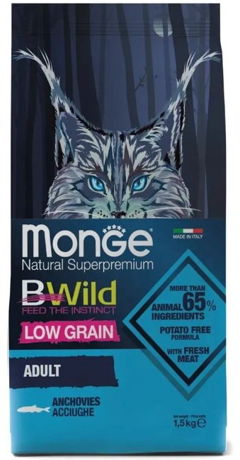 Корм Monge Bwild Adult для взрослых анчоусы 1.5 кг купить,NaN