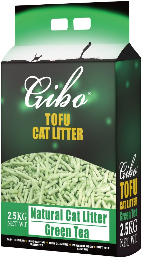 Наполнитель Gibo Tofu с ароматом зеленого чая комкующийся 2.5 кг