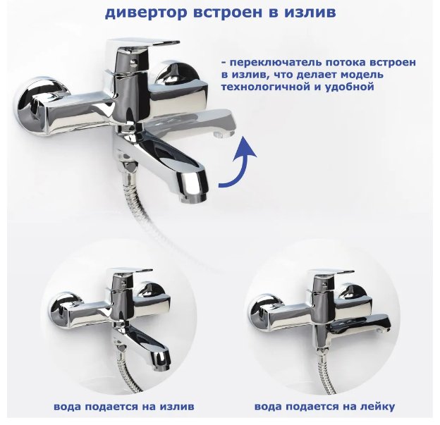 Смеситель для ванны Accoona A63129, латунь, цвет хром купить,NaN