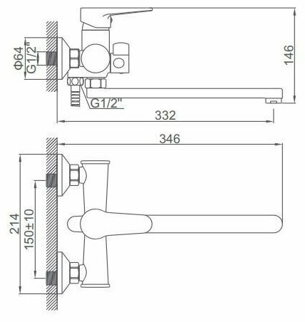 Смеситель для ванны Accoona A71111C, силумин, цвет бронзовый купить,NaN
