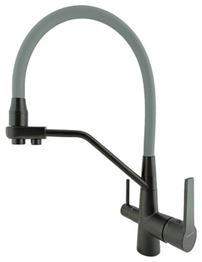 Смеситель с гибким изливом Rainsberg R603CK-5, латунь, цвет серый, черный - ForteMarket Смеситель с гибким изливом Rainsberg R603CK-5, латунь, цвет серый, черный купить,65900