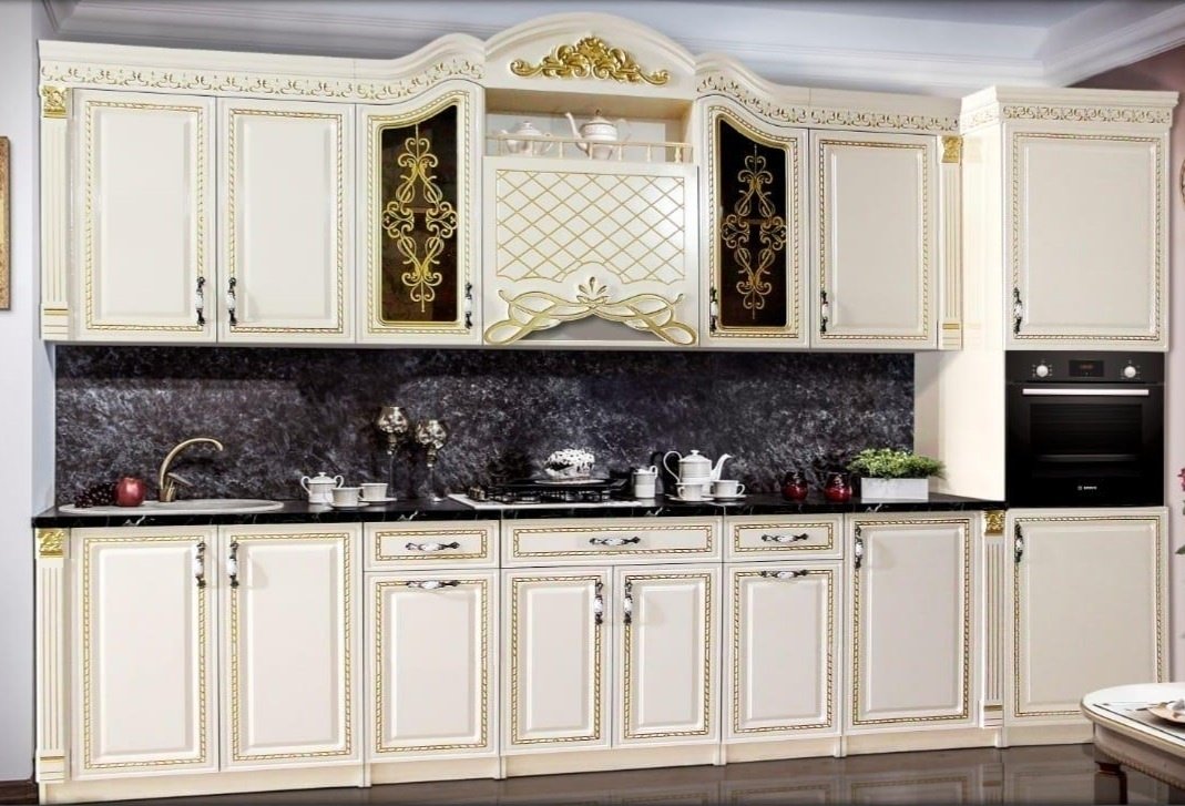Кухонный гарнитур Elegant Ясмин 320x244х60 см бело-бежевый
