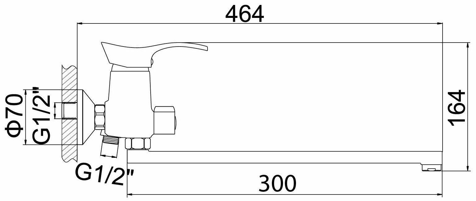 Смеситель для ванны Accoona A7105, латунь, цвет хром купить,NaN