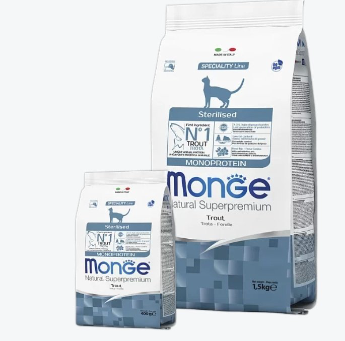 Корм Monge 2936 форель 1.5 кг купить,10335