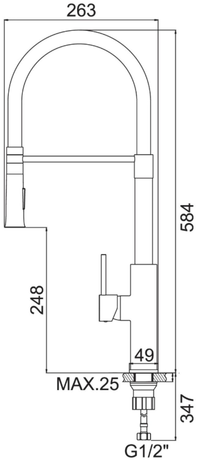 Смеситель с гибким изливом Accoona A4890M-1, латунь, цвет синий купить,NaN