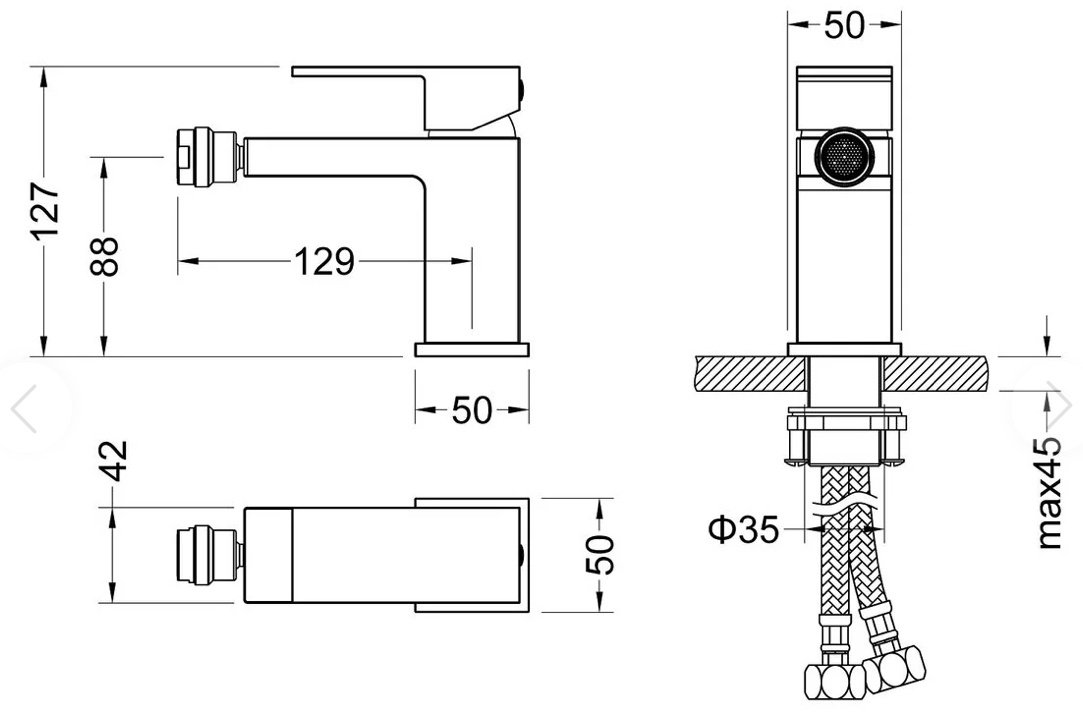 Смеситель для биде Timo 2062/03F, латунь, цвет черный купить,NaN