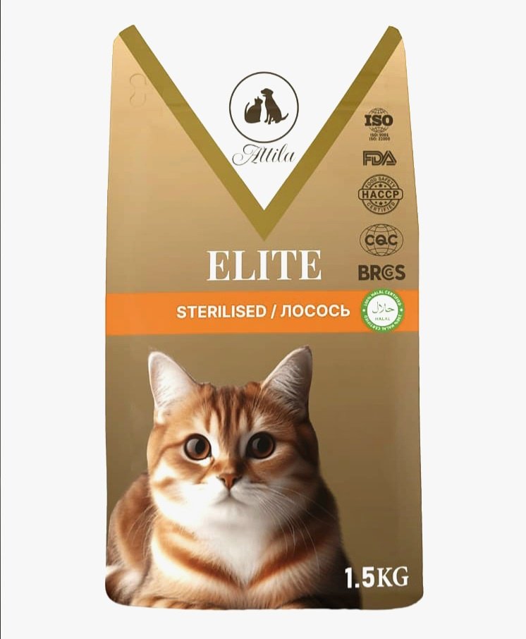 Корм ATTILA для стерилизованных кошек лосось 1.5 кг