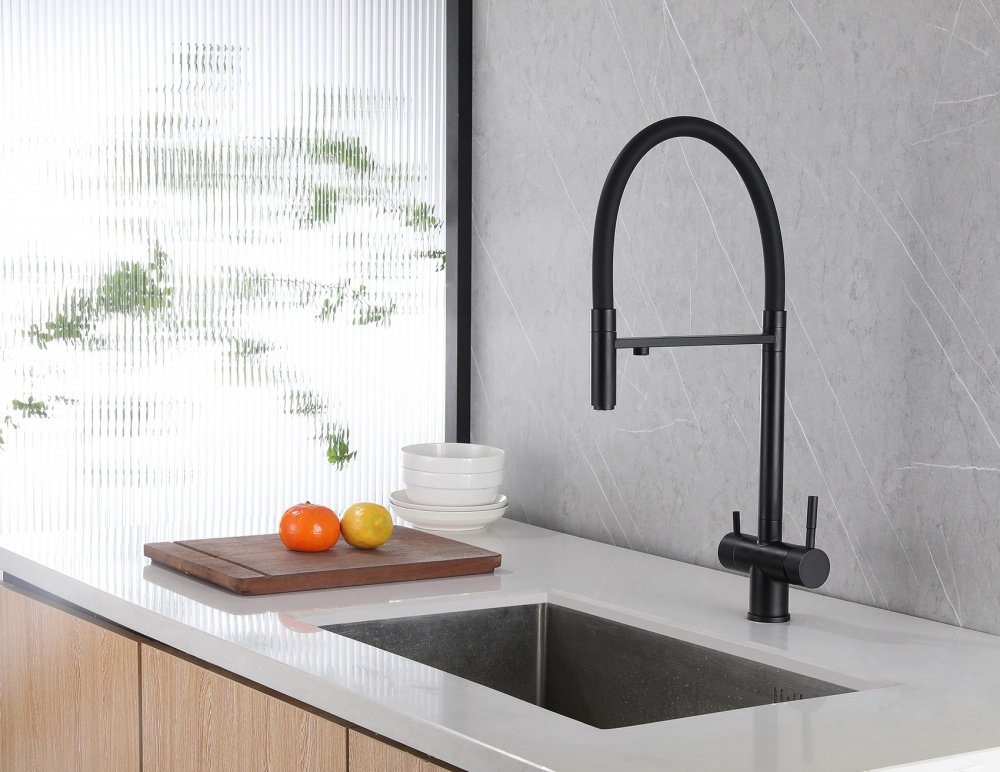 Смеситель с гибким изливом Abber Wasser Kreis AF81141, латунь, цвет черный - ForteMarket Смеситель с гибким изливом Abber Wasser Kreis AF81141, латунь, цвет черный купить,180290