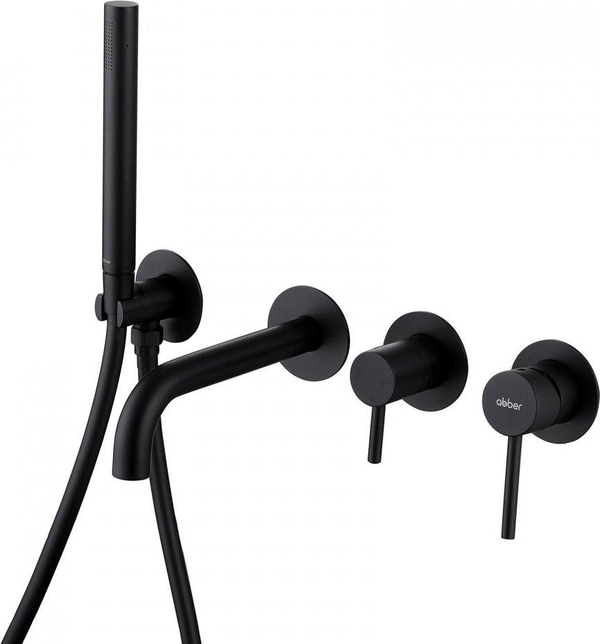Смеситель для ванны Abber Wasser Kreis AF8130B цвет черный, однозахватный купить,343090