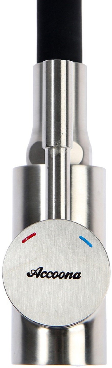 Смеситель с гибким изливом Accoona A9890F-3, латунь, цвет черный купить,NaN