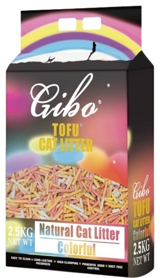 Наполнитель Gibo Tofu Colorful красочный комкующийся 2.5 кг