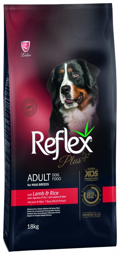 Корм Reflex Plus Adult Maxi Ягненок с рисом для взрослых крупных пород 18 кг
