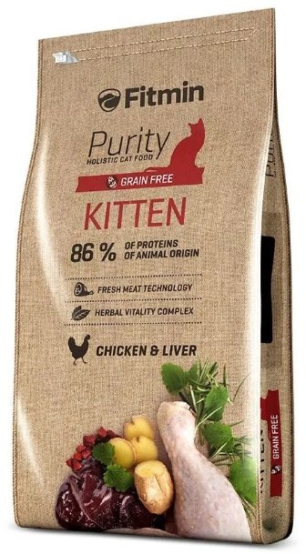 Корм Fitmin Purity Kitten для котят курица, печень 1 кг