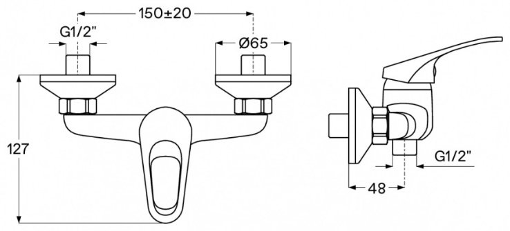 Смеситель для душа Santek WH5A20010C001, латунь, цвет хром