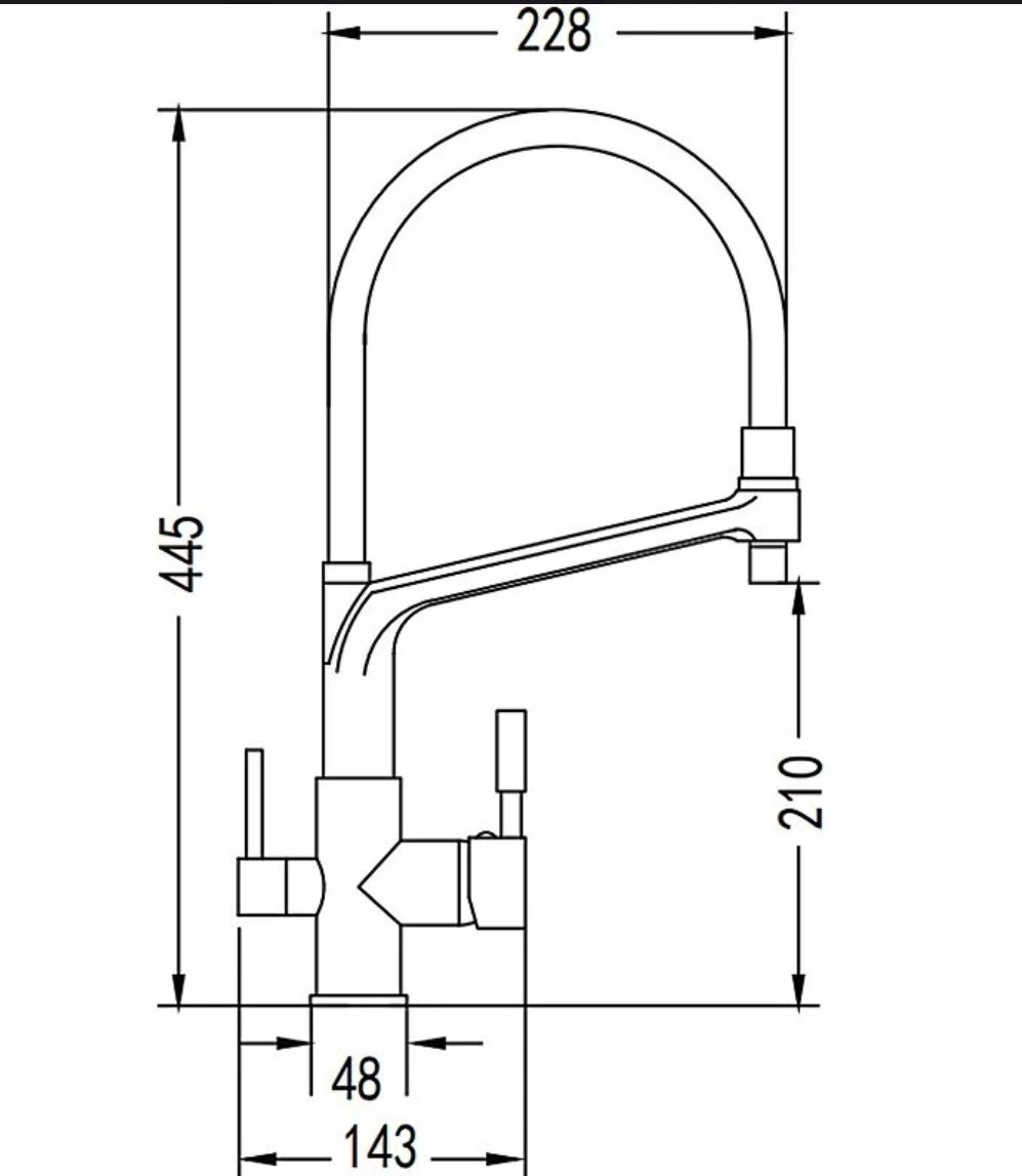 Смеситель с гибким изливом Rose R658H, латунь, цвет черный купить,NaN