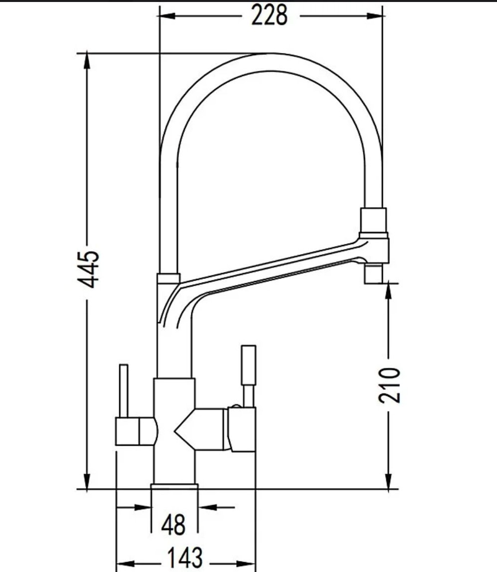 Смеситель с гибким изливом Rose R658H, латунь, цвет черный купить,NaN
