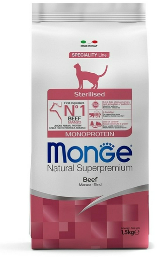 Корм Monge Monoprotein Sterilised для стерилизованных говядина 1.5 кг
