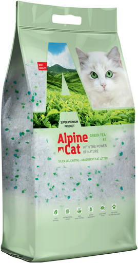 Наполнитель Alpine Cat Зеленый чай силикагелевый впитывающий 8 л