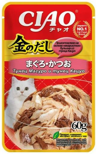 Корм INABA кусочки в желе тунец 60 г 1 шт