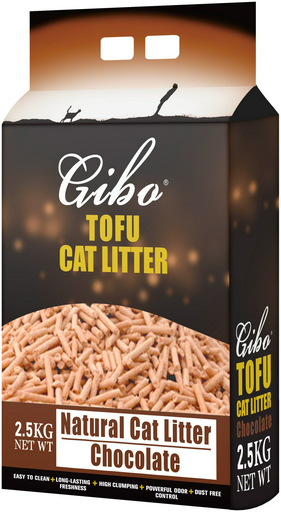 Наполнитель Gibo Tofu с ароматом шоколада комкующийся 2.5 кг