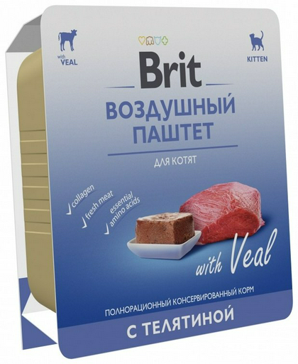 Корм Brit паштет для котят телятина 100г 1 шт
