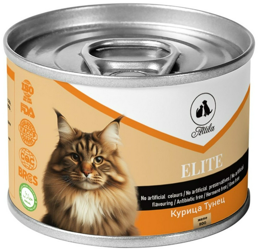 Корм ATTILA кусочки в желе курица, тунец 80 г 1 шт