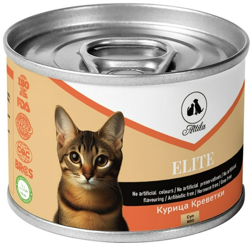 Корм ATTILA суп курица, креветки 80 г 1 шт