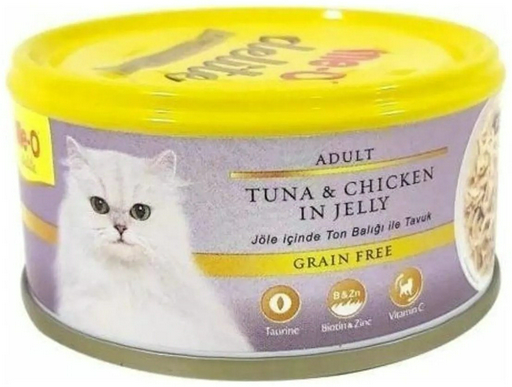 Корм Me-O кусочки в желе курица, тунец 80 г 1 шт