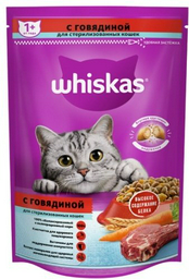 Корм Whiskas для стерилизованных говядина 0.35 кг