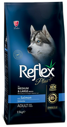 Корм Reflex Plus Medium&amp;Large Adult Лосось для взрослых средних и крупных пород 15 кг
