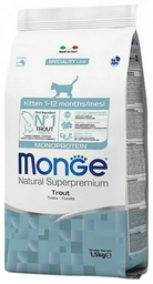 Корм Monge Natural Superpremium Monoprotein монопротеиновый для котят форель форель 1.5 кг