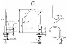 Смеситель для кухни (мойки) BRAVAT F74898C-1A Drop, двухзахватный