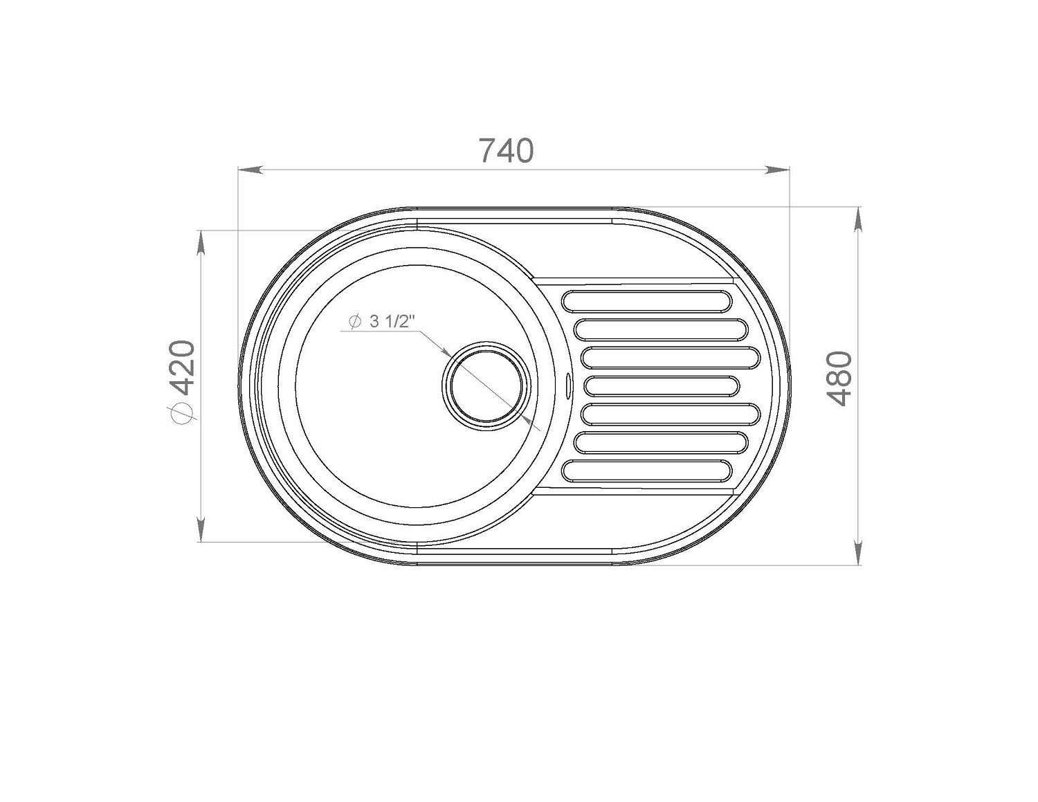 Кухонная мойка Lex Como 740 серая купить,NaN