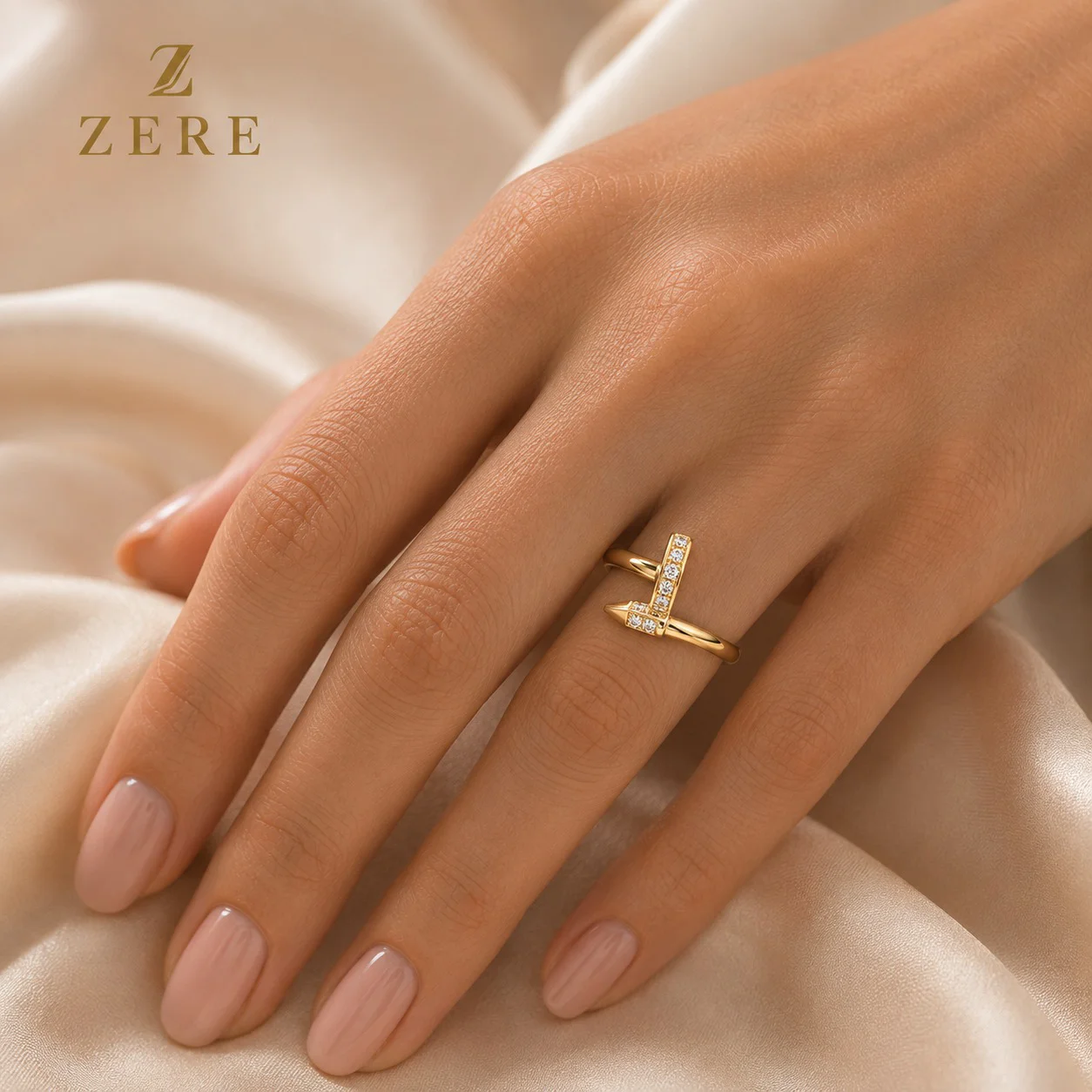 Кольцо Zere Гвоздь желтое золото 585 1,82г 18,5р купить,149700