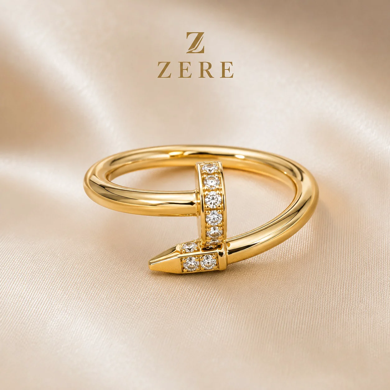 Кольцо Zere Гвоздь желтое золото 585 1,68г 17р купить,137800