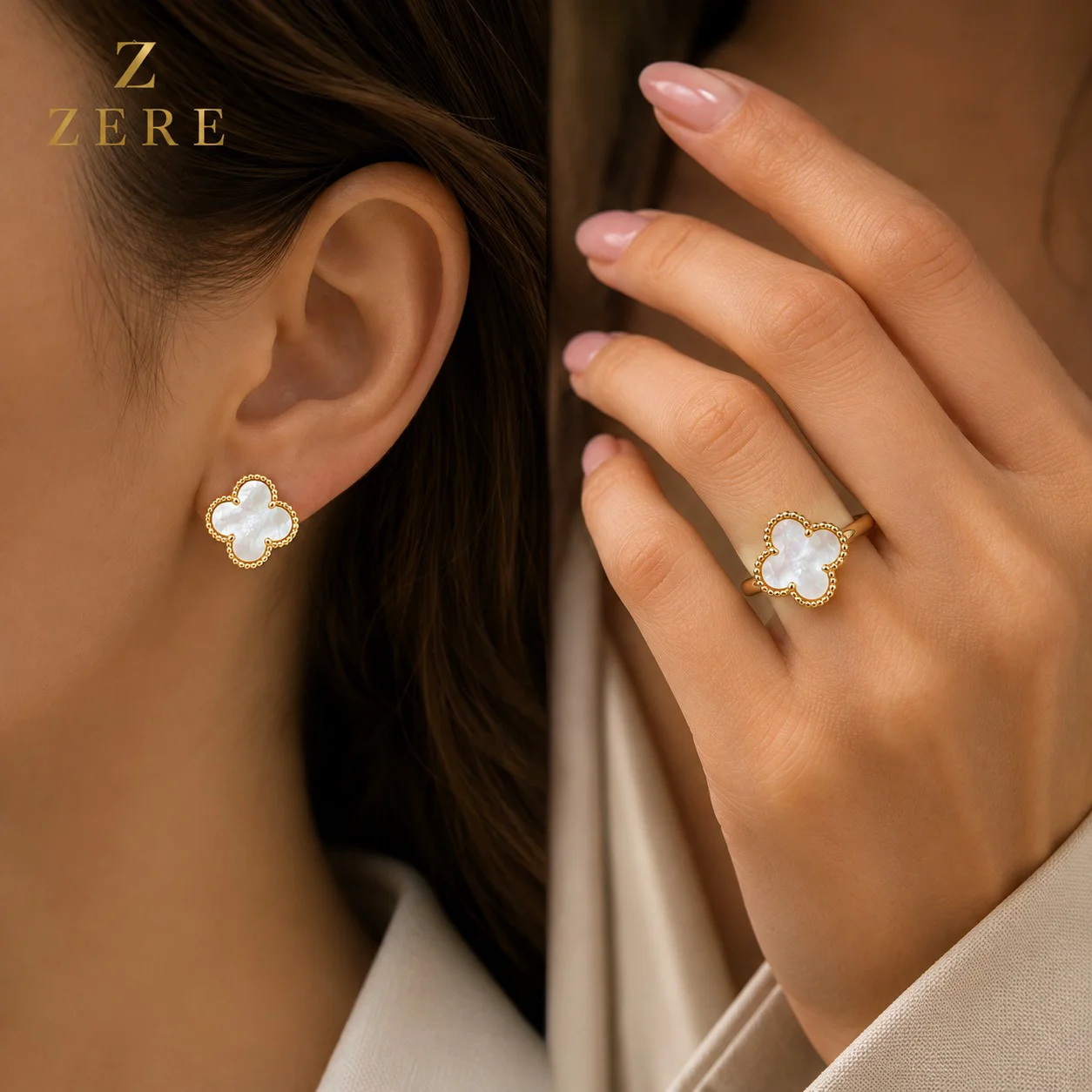 Комплект Zere серьги и кольца золото 585 7,47г 18,5р купить,629950