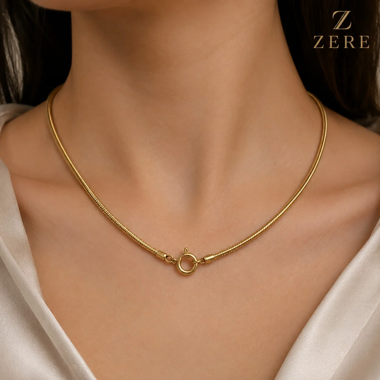 Колье Zere "Снейк" желтое золото 585 4,98гр 40 см купить,418300