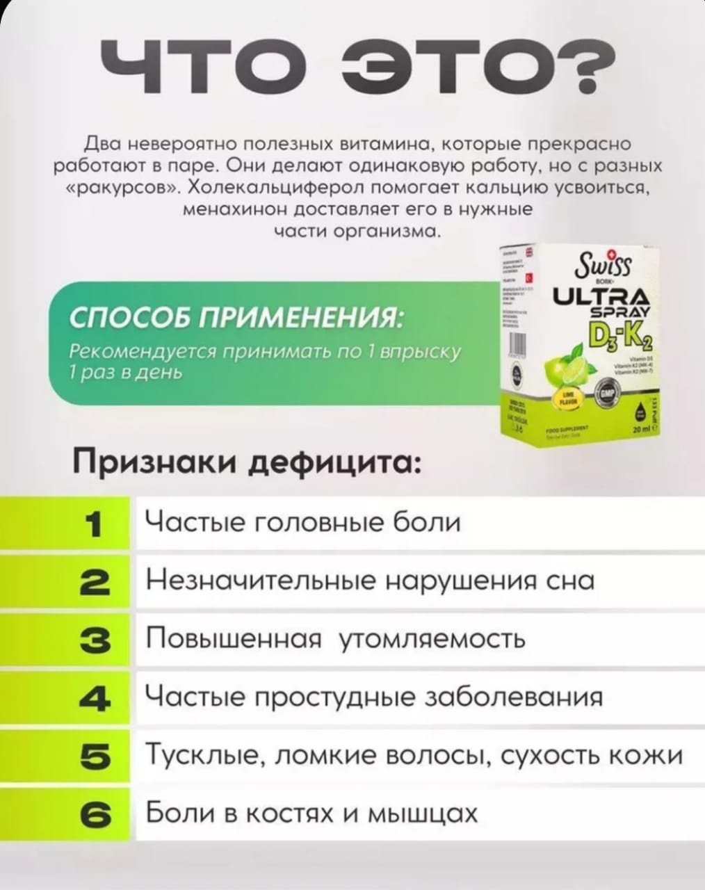 Swiss Bork Ultra D3+K2 Spray раствор 20 купить,NaN