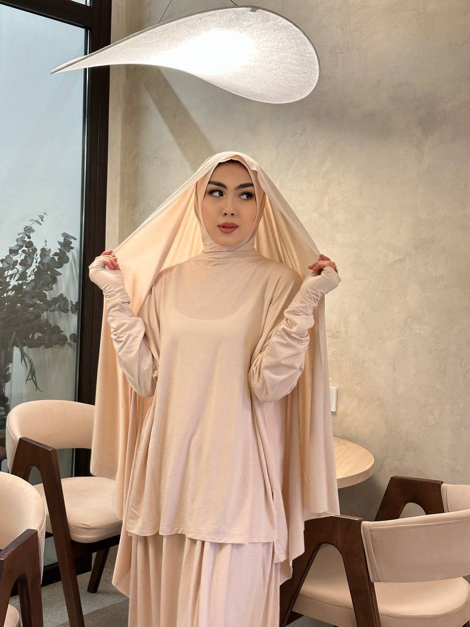Костюм повседневный Hidjab style бежевый купить,NaN