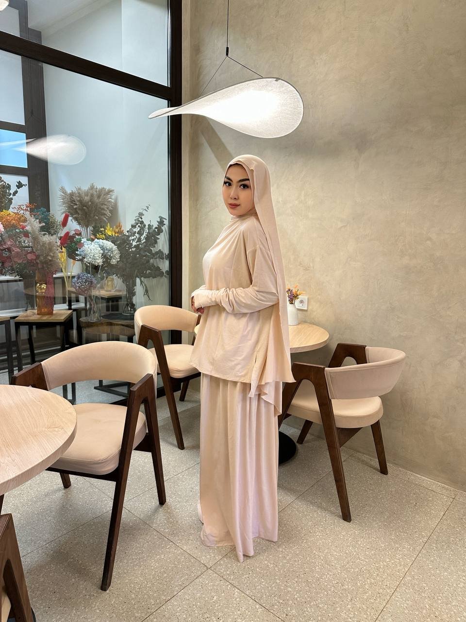 Костюм повседневный Hidjab style бежевый купить,NaN