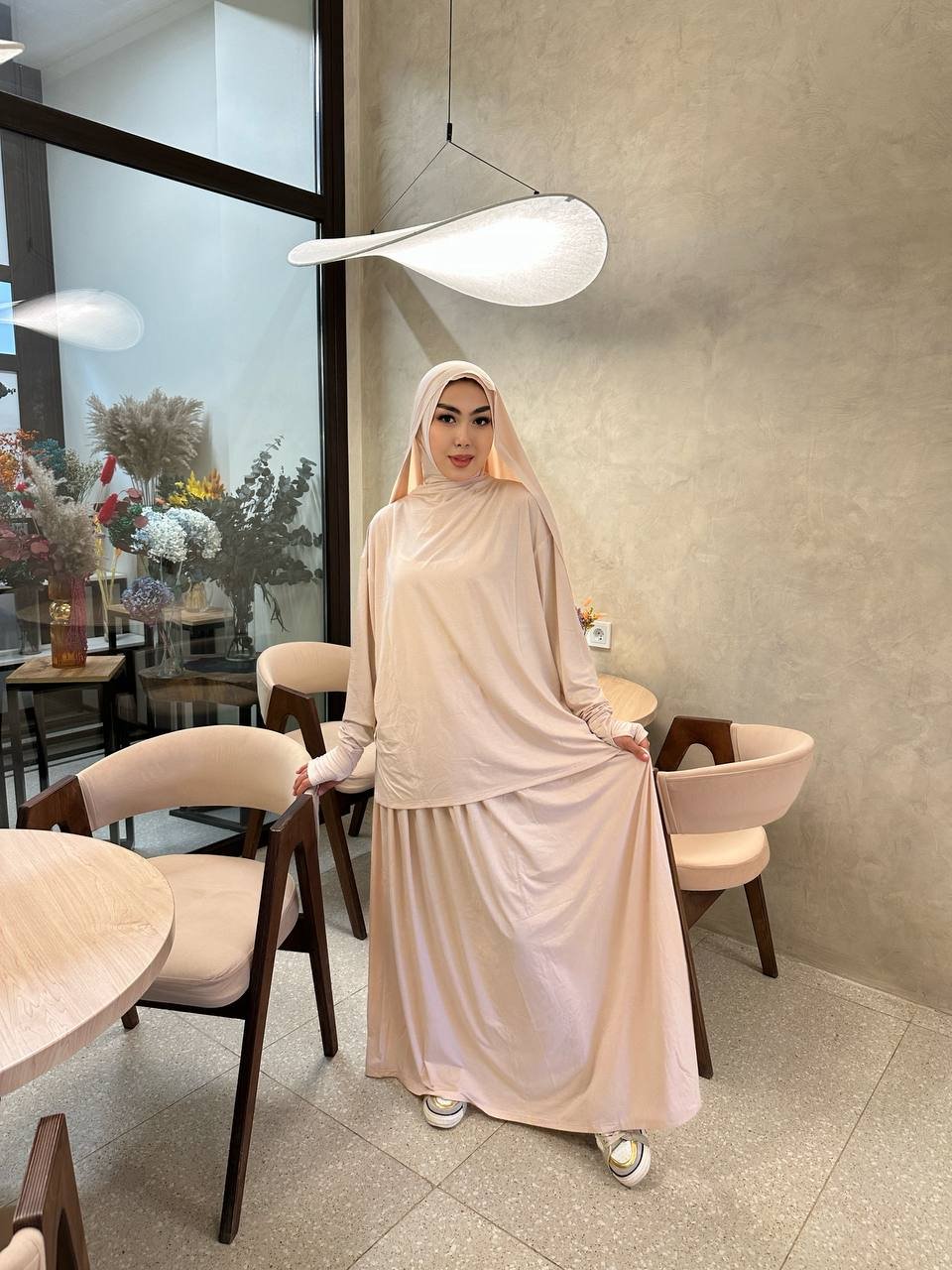 Костюм повседневный Hidjab style бежевый купить,NaN