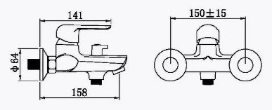 Смеситель для ванны Potato P30207, однозахватный купить,42600