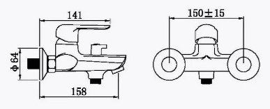 Смеситель для ванны Potato P30207, однозахватный купить,42600