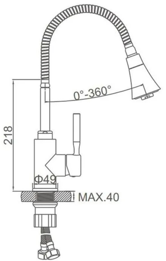 Смеситель с гибким изливом Accoona A9890G-3, латунь, цвет белый, хром купить,NaN