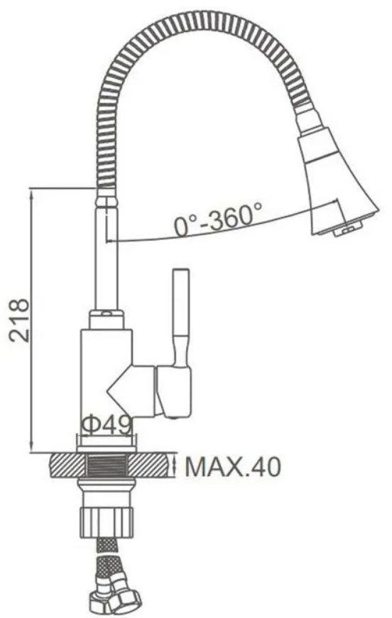 Смеситель с гибким изливом Accoona A9890G-3, латунь, цвет белый, хром купить,NaN