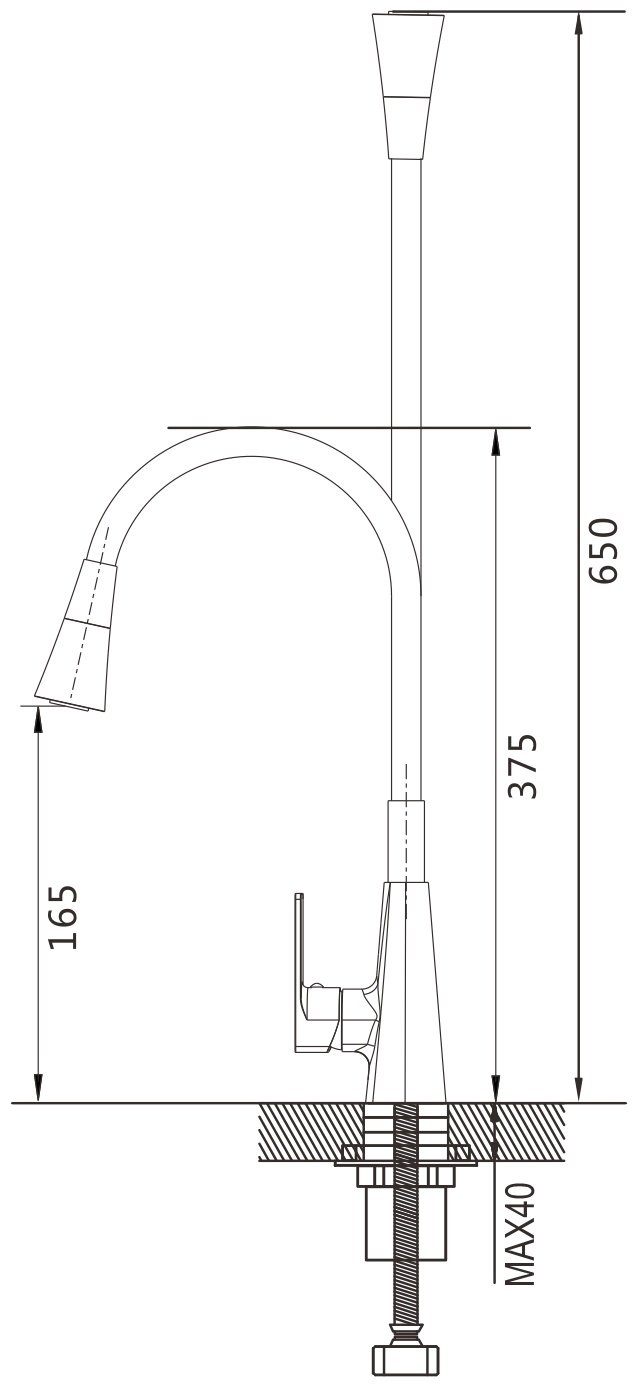 Смеситель с гибким изливом Shevanik S543H-3, латунь, цвет черный купить,NaN