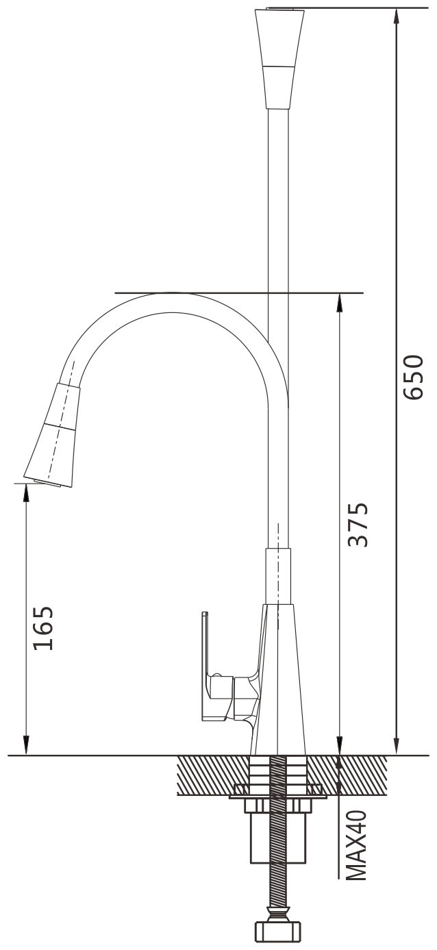 Смеситель с гибким изливом Shevanik S543H-3, латунь, цвет черный купить,NaN